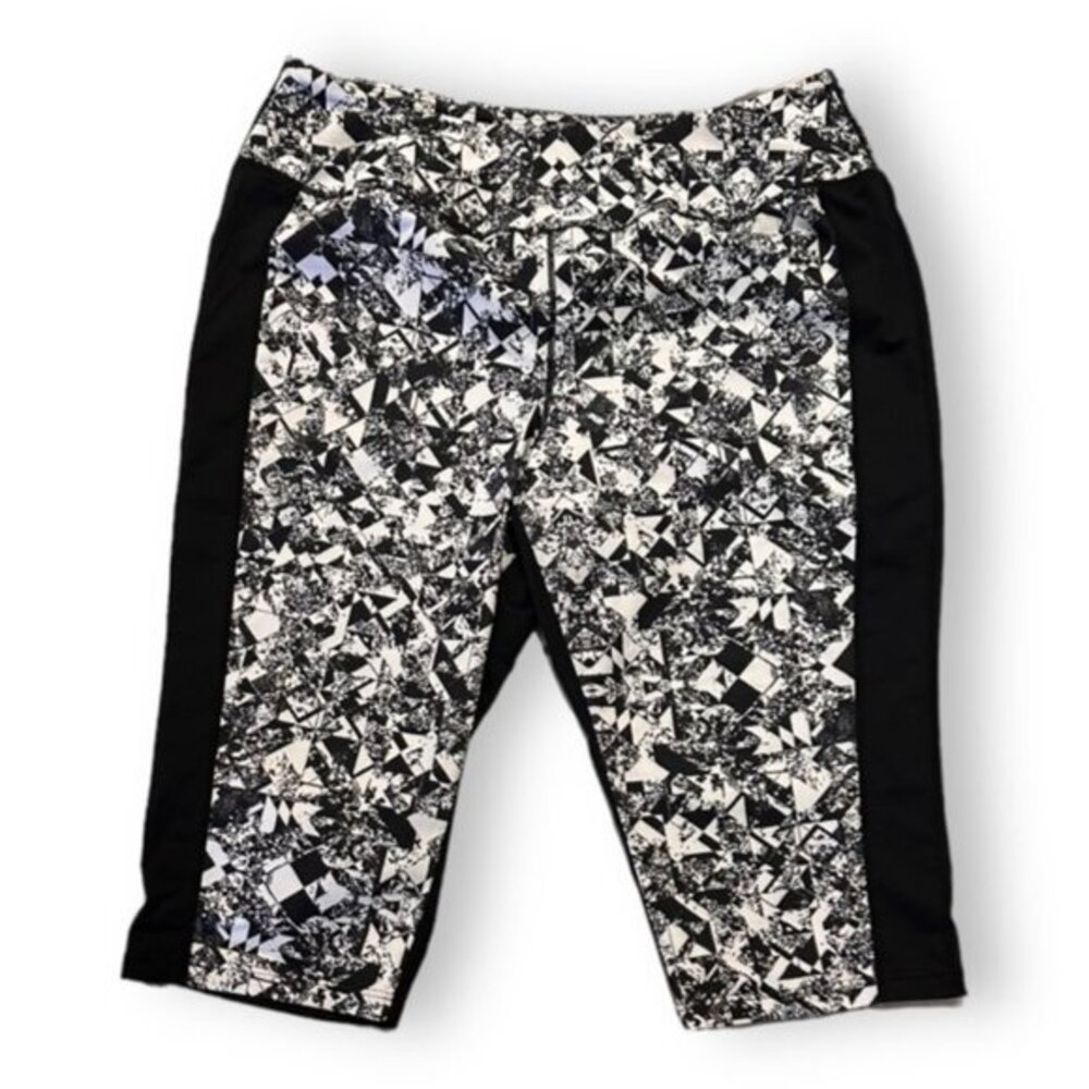 Women’s 2X Claire France Actives Patterned Capri Yoga Pants Leggings